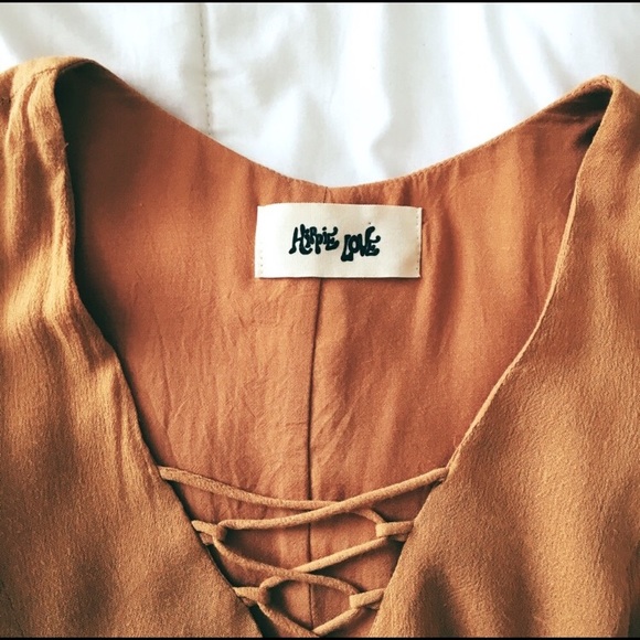 HIPPIE LOVE Rust Mustard Yellow Dress - Picture 4 of 6